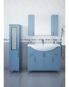 Мебель для ванной комнаты Глория 100 см напольная голубая Sanflor