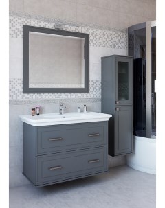 Мебель для ванной комнаты Модена 95 см подвесная серая Sanflor
