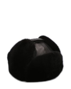 Кожаная шапка ушанка с меховой отделкой Zilli