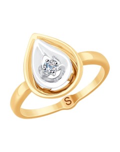Кольцо из комбинированного золота с бриллиантом Sokolov