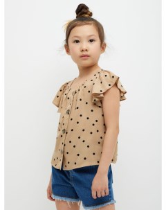 Вискозная блузка в горошек для девочек Sela