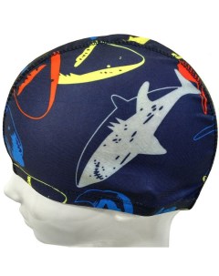 Шапочка для плавания взрослая полиэстер синяя с рисунком C33687 Sportex