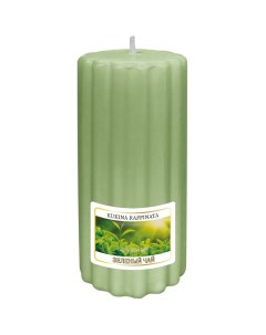 Свеча ароматическая рельеф зеленый чай 5x10 см Kukina raffinata