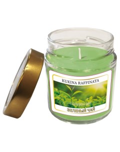 Свеча ароматическая в банке зеленый чай 200 мл Kukina raffinata