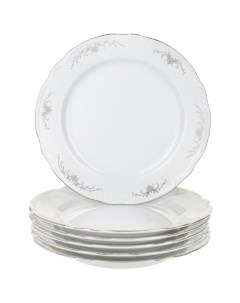 Набор тарелок мелких Констанция 24 см серый декор Thun
