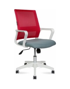 Офисное кресло Бит LB 815BW AF08 T58 белый пластик красная сетка темно серая ткань Norden