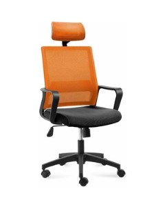 Офисное кресло Бит 815A AF06 T09 черный пластик оранжевая сетка черная ткань Norden