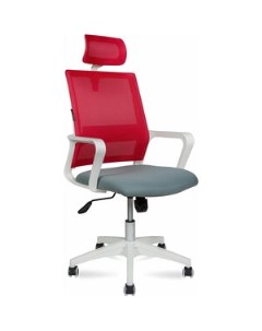 Офисное кресло Бит 815AW AF08 T58 белый пластик красная сетка темно серая ткань Norden