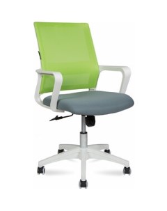 Офисное кресло Бит LB 815BW AF07 T58 белый пластик зеленая сетка темно серая ткань Norden