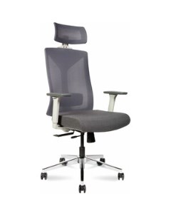 Офисное кресло Бостон SL 8001A 2 grey серая сетка серая ткань серый пластик хром крестовина Norden