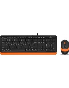 Комплект клавиатура и мышь Fstyler F1010 клав черный оранжевый мышь черный оранжевый USB Multimedia A4tech