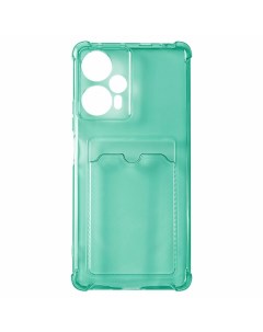 Чехол накладка силикон Crystal для Xiaomi Poco F5 с кардхолдером зеленый Ibox