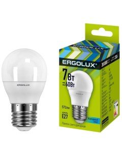 Лампа Ergolux LED G45 7W E27 4K 10 штук LED G45 7W E27 4K 10 штук