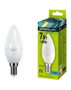 Лампа Ergolux LED C35 7W E14 3K 10 штук LED C35 7W E14 3K 10 штук