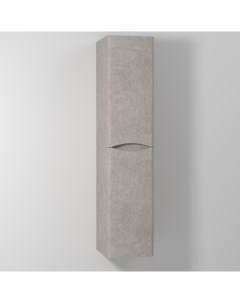 Шкаф пенал Adel 35 подвесной белый камень правый с бельевой корзиной Vod-ok