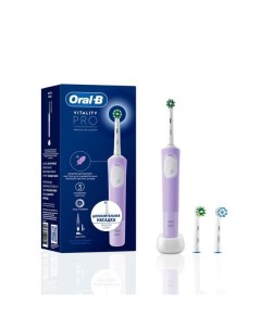 Набор Oral B Орал би Щетка зубная электрическая 3708 с зарядкой 3757 сиреневая Vitality Pro Насадка  Braun gmbh
