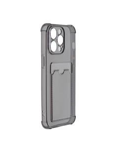 Чехол для APPLE iPhone 15 Pro Max Crystal с кардхолдером Silicone Black УТ000036389 Ibox