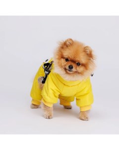 Комбинезон со шлейкой для собак M желтый Petmax