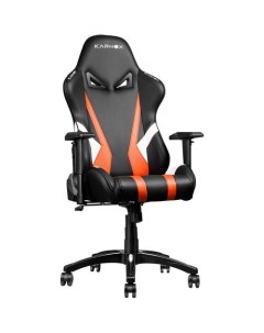 Кресло игровое Hero Lava Edition на колесиках искусственная кожа черно оранжевый оранжевый Karnox