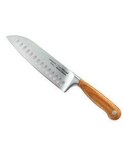 Нож кухонный 884826 сантоку для овощей 170мм заточка прямая стальной дерево серебристый Tescoma