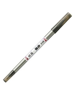 Ручка капилляр brush pen 56610 корп серебристый чернила черн двойной пиш наконечник Зебра