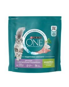 Корм для взрослых кошек с чувствительным пищеварением Индейка 1 5 кг Purina one