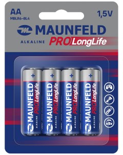 Батарейки PRO Long Life Alkaline AA LR6 4 шт блистер MBLR6 BL4 Maunfeld