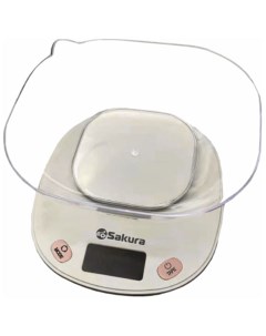 Кухонные весы SA 6054PG 5 кг электронные розовый серый Sakura