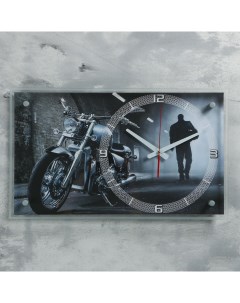 Часы Мотоцикл в ночи 35х60 см Рубин
