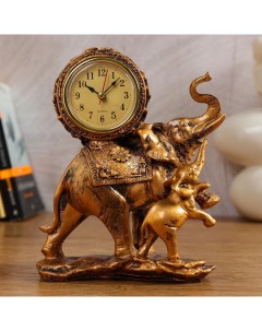 Часы Каминные Слониха и слонёнок 17х9х21 см Сима-ленд