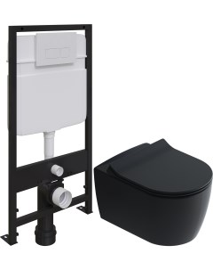 Комплект Унитаз подвесной Ноттвиль SETK3104 2616 безободковый с микролифтом черный Система инсталляц Stworki