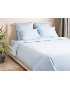 Комплект постельного белья Моноспейс сатин голубой Голубой Ecotex