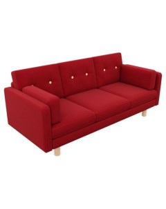 Прямой диван Ингвар 83 80 см Без пружин Мягкие Красный 199 Ширина 200 см Arsko (андерсон)