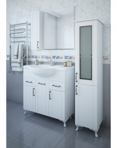 Мебель для ванной комнаты Глория 87 см напольная белая Sanflor