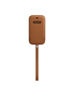 Кожаный чехол конверт MagSafe для смартфона iPhone 12 mini натуральная кожа золотисто коричневый MHM Apple