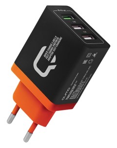 Сетевое зарядное устройство Charger 0019 3xUSB Quick Charge 2 1А черный Qumo