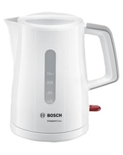 Чайник TWK3A051 1л 2400Вт закрытая спираль пластик белый Bosch
