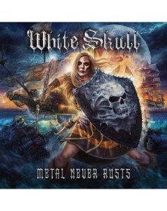 White Skull Metal Never Rusts Curacao Vinyl LP Rock of angels records