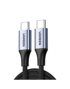 Кабель USB C to USB C US535 240W в оплетке 2 м серый космос Ugreen