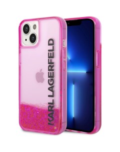 Чехол cg mobile liquid glitter elongated logo для iphone 14 розовый Karl lagerfeld