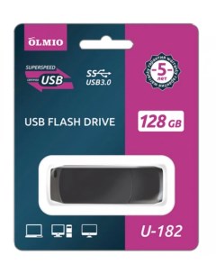 USB Flash Drive U 182 128GB USB 3 0 Black Olmio