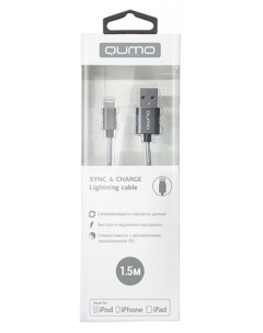 Кабель MFI С48 USB 8 pin 1 5м Dark Grey Qumo