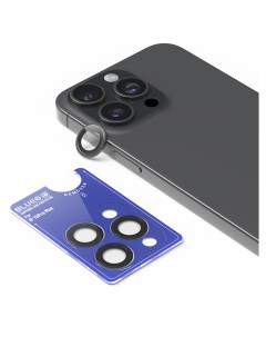 Защитное стекло для камеры iPhone 15 Pro Max Sapphire metal armored 3 шт Black Blueo