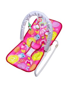 Шезлонг качалка для новорождённых Цветы игровая дуга съёмные игрушки МИКС 3940307 Nobrand