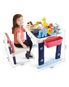 Многофункциональный Лего стол для сборки конструктора творчества со стулом S+s toys