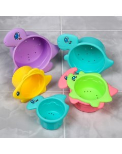 Набор игрушек для ванны Динозаврики стаканчики 6 шт ZY1163639 Крошка я