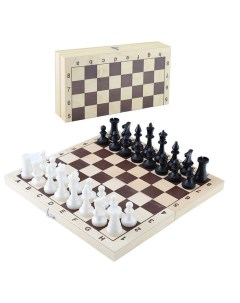 Шахматы обиходные пластиковые в деревянной коробке 290 145мм Mpsport