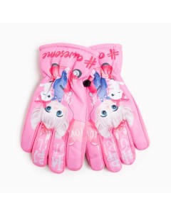 Перчатки детские цвет розовый размер 14 4 6 лет Nobrand