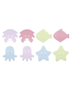 Антискользящие мини коврики для ванны Серия SEA ANIMALS SOFT COLORS 8 шт Roxy kids