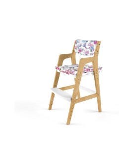 Детский растущий стул Вуди Комбо Белый с чехлом Колибри Робин wood